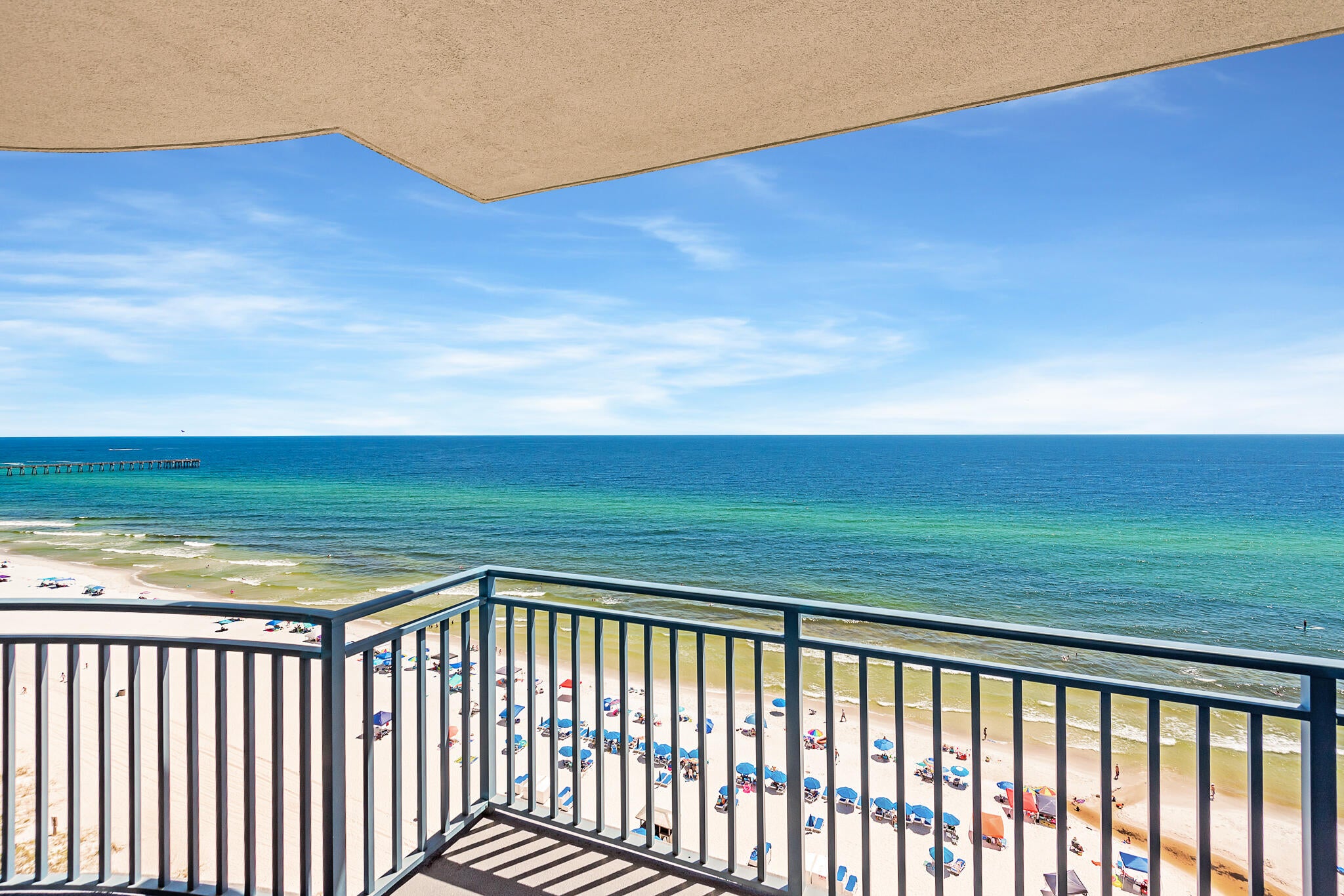 beach view from balcony of condo 1206 sterling breeze condo panama city beach florida